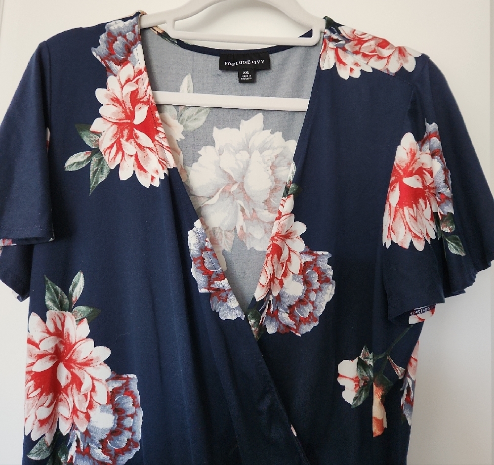 Navy Floral Maxi Dress - Picture 3 of 5